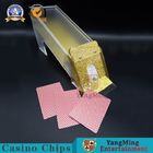 Yellow Gold 8 Deck Dealer Shoe Gambling Table Frosted Playing Cards Shuffler