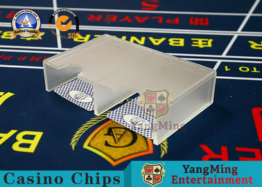 Double - Open Translucent Matte Casino Table Accessories Acrylic  1-2 Deck Playing Cards Button
