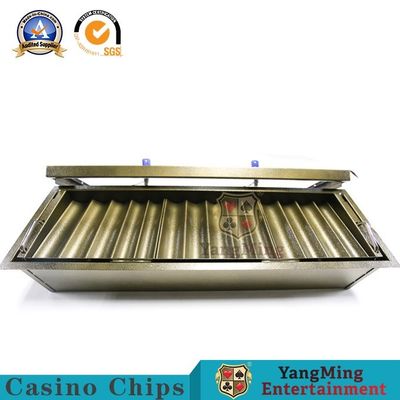 Electroplated Brass 14 Grid Metal Casino Chip Holder Double Layer