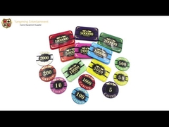 Baccarat Dragon Tiger Casino Poker Chips อะคริลิกทองคำร้อนแบบกำหนดเองพร้อม UV