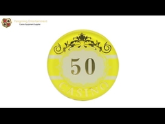 ชุดชิปโป๊กเกอร์คาสิโนคริสตัลอะคริลิกมาเก๊าสามชั้น 760 ชิ้นปั๊มทอง UV