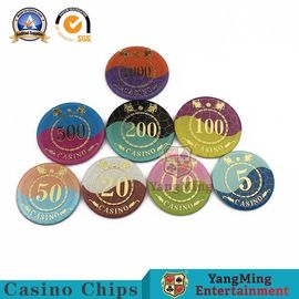 High Temperature Bronzing Acrylic Casino Poker Chips Round Shaped