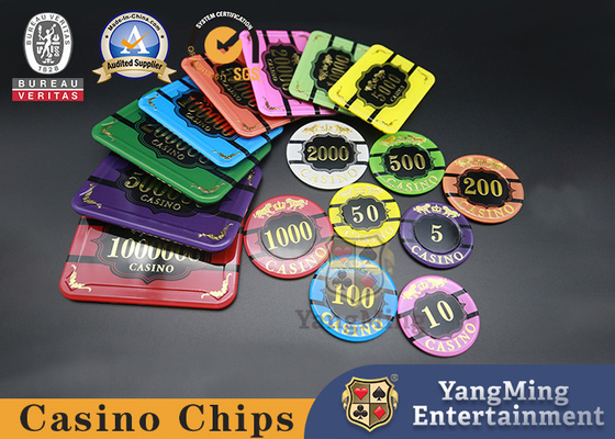 ซื้อ Baccarat Dragon Tiger Casino Poker Chips อะคริลิกทองคำร้อนแบบกำหนดเองพร้อม UV การผลิตออนไลน์