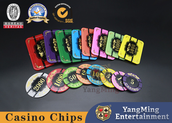 ซื้อ ชุดชิปโป๊กเกอร์แบบกำหนดเอง 40 มม. โต๊ะคาสิโน Baccarat Dragon Tiger คริสตัลอะคริลิคชุบทอง การผลิตออนไลน์
