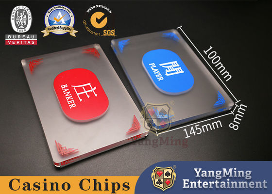 ซื้อ อะคริลิค Frosted สีแดงและสีน้ำเงิน Manor Idle Betting Card Baccarat Poker Casino Table การผลิตออนไลน์