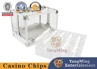 Poker Game Table Chip Box Aluminum Alloy 600 Piece Transparent Chip Box
