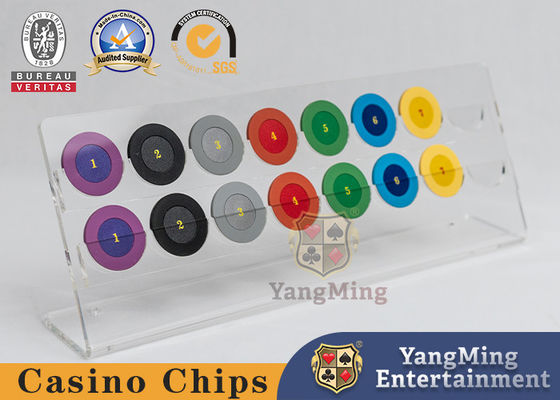 ซื้อ คาสิโนชิปโปร่งใสแร็ค 16 รอบชิป Texas Hold'Em ชิปเหรียญชั้นวางจอแสดงผลอะคริลิ การผลิตออนไลน์