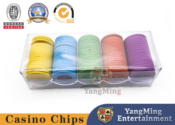 ซื้อ โปร่งใสคุณภาพสูงอะคริลิคหนา 5 ตารางรอบชิปถาด 100 ชิ้น Texas Special Clay Chip พร้อมฝาครอบชิปเคส การผลิตออนไลน์