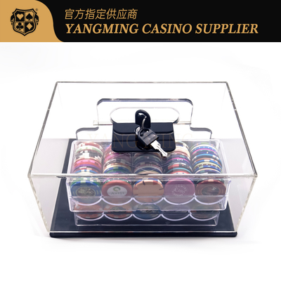 ซื้อ ผู้ผลิตใหม่ที่กำหนดเองอะคริลิค 400 ชิ้น ชิปโป๊กเกอร์ กล่องใส่ชิป Texas Hold'Em การผลิตออนไลน์