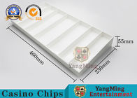 White Plastic 7 Rows Casino Chip Tray Poker Clay Ceramic Chips Float Acrylic ABS Chips Box