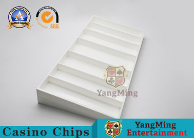 ซื้อ กล่องชิปโป๊กเกอร์พลาสติก ABS สีขาว Baccarat Poker Table Game Table Chip Box การผลิตออนไลน์