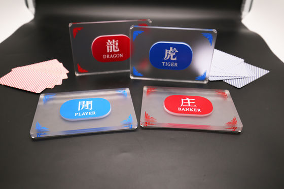 ซื้อ ปุ่มตัวแทนจำหน่ายอะคริลิคกึ่งฝ้าฟรีการ์ด Texas Hold'Em เกมกระดานบาคาร่าพิมพ์สองด้านคริสตัลพลาสติก การผลิตออนไลน์