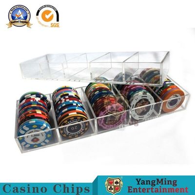 ซื้อ คลับที่กำหนดเองอะคริลิคหนา 100 หลากล่องชิปล็อคได้เต็มรูปแบบโปร่งใสรอบ 50 มม. โป๊กเกอร์ถาดชิปป้องกันการปลอมแปลง การผลิตออนไลน์
