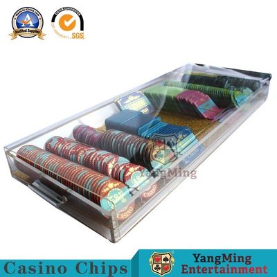 ซื้อ นำเข้าคุณภาพสูงอะคริลิคใสโปร่งใสลวดทองชิปถาดโต๊ะโป๊กเกอร์เกมโต๊ะ 9 ช่องใส่ชิปเคส การผลิตออนไลน์