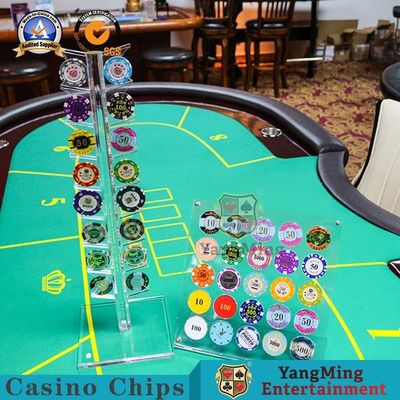 ซื้อ 16 ชิ้นอะคริลิครอบ 40 มม. อุปกรณ์เกมคาสิโนชิปชั้นแสดงเหรียญ การผลิตออนไลน์