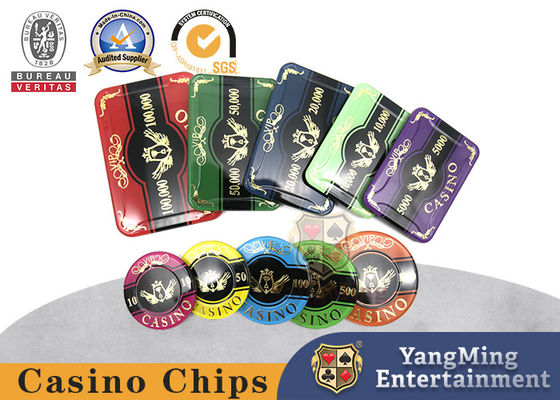 ซื้อ Hot Stamping 55mm สูงโปร่งใส 13.5g ABS Poker Chips การผลิตออนไลน์