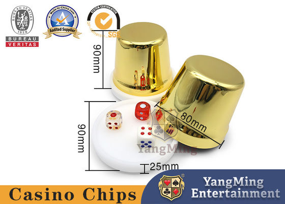 ซื้อ เกมคาสิโนโต๊ะโป๊กเกอร์ Golden Stainless Dice Cup Shaker สำหรับเกมการพนัน การผลิตออนไลน์