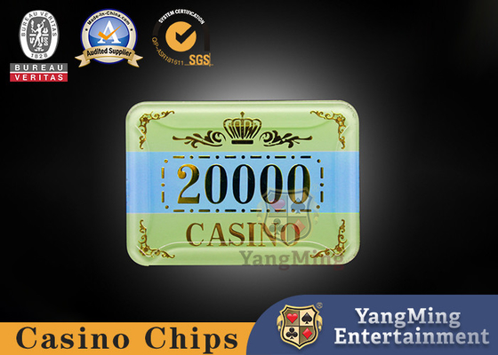 คาสิโนบาคาร่าโต๊ะอะคริลิคคริสตัล UV Anti-Counterfeit Poker Chips สามารถปรับแต่งได้