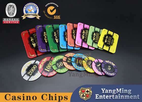 40mm Custom Poker Chip Set Casino Table Baccarat Dragon Tiger Acrylic Crystal Gold Plated
