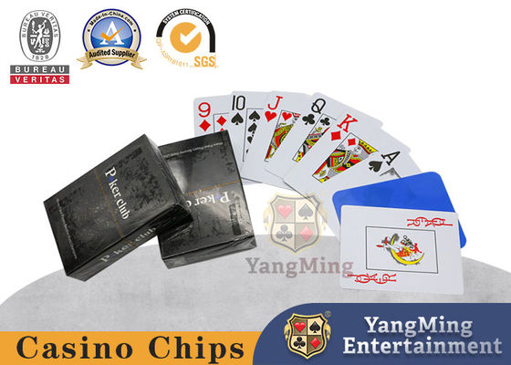 PVC พลาสติกขนาดใหญ่พิมพ์ 280gsm Black Box Poker Playing Card สำหรับเกม Texas Poker