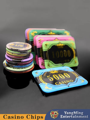 Texas Baccarat Table Casino ชิปโป๊กเกอร์ อะคริลิกปั๊มทอง ปรับแต่งได้