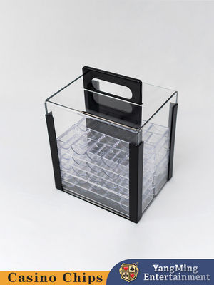 1000 คาสิโน โป๊กเกอร์ Clay Chip Clear Acrylic โป๊กเกอร์ ชิปโครงการ-รวม 10 ชิป Racks