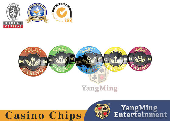 760 ชิ้นของอะคริลิคสองชั้น UV ตรวจจับป้องกันการปลอมแปลงชุดชิป Texas Black Jack Hot Stamping Plastic Chip Set