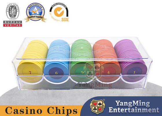 Texas Hold'Em Poker Club 6 แถวคาสิโนชิปถาดลอยการพนันตารางผู้ให้บริการชิปพลาสติกสีดำโดยเฉพาะ