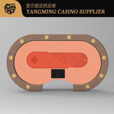 โต๊ะเล่นเกมโป๊กเกอร์แบบ Custom Oval Metal Treadle Casino Hotel Texas Hold'em