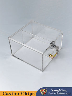 ชัดเจนหนาแอคริลิก 2 ห้อง Chip Case คาสิโน คลับ โป๊กเกอร์ โต๊ะเกม Table Top Chip Case