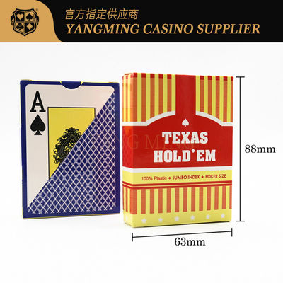 หมองคล้ำโปแลนด์ 100% Pvc เล่นไพ่กันน้ำสำหรับโป๊กเกอร์สีแดงสีน้ำเงิน