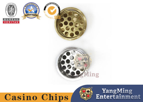 อุปกรณ์เสริมเกมคาสิโน 70g Texas Hold 'Em Table สแตนเลสหล่นในหน้าจอเขี่ยสำหรับผู้ถือเครื่องดื่ม Table Poker