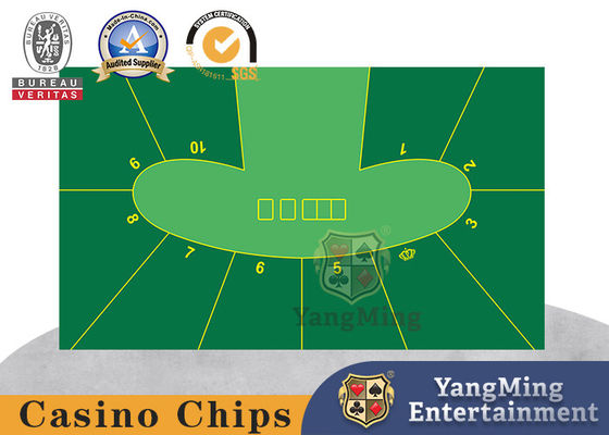 Texas Hold 'Em Club เกมผ้าปูโต๊ะที่กำหนดเอง Pea รูปไข่สีเขียวผ้าปูโต๊ะโป๊กเกอร์ Dragon Tiger หนาผ้าปูโต๊ะกันน้ำ