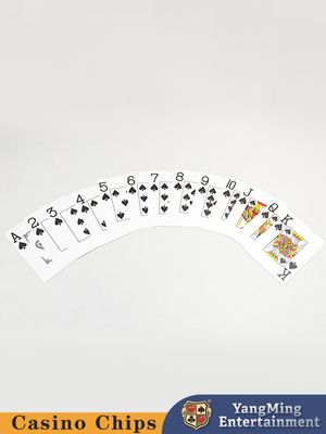เคลือบด้านสำหรับเกม Texas Hold'Em ป้องกันรอยนิ้วมือ กันลื่น ไพ่ลื่นไหล วัสดุ PVC พิมพ์ใหญ่ น้ำหนัก 280 กรัม กล่องดำ