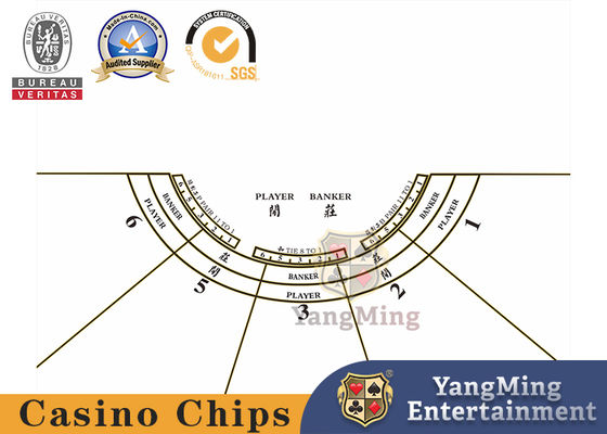 ผ้าโพลีเอสเตอร์ 100% บาคาร่า 5 - เลย์เอาต์โต๊ะคาสิโนสำหรับผู้เล่น โครงสร้างโป๊กเกอร์ครึ่งวงกลม พร้อมสีเขียว