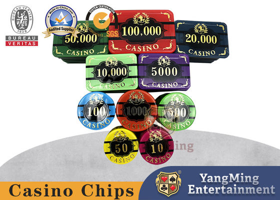 ชิปชุดพลาสติก Texas Black Jack Hot Stamping จำนวน 760 ชิ้น แบบสองชั้น ตรวจจับ UV ป้องกันการปลอมแปลง