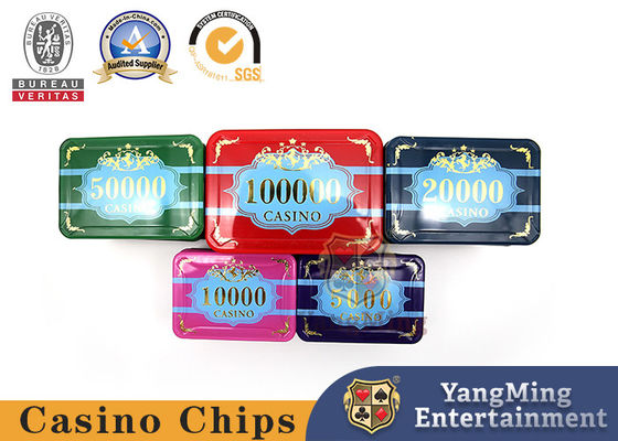 760 ชิ้นสีม่วงแสงป้องกันการปลอมเท็กซัส Hold'em ร้อน stamping ชิปพลาสติกชุด