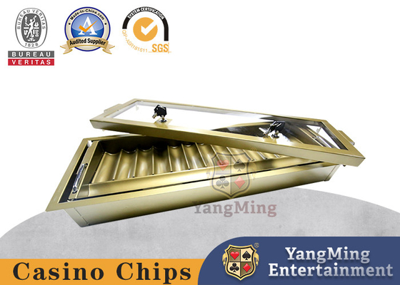 คาสิโนเฉพาะ Baccarat ชิปเทรย์ เกมโต๊ะโป๊กเกอร์ 2 ชั้น 14 Grid Lockable Chip Float