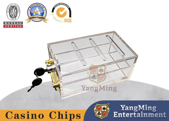 โปร่งใส 8 คู่ 90 มม. Solitaire แบบพกพาคาสิโนไพ่โป๊กเกอร์กล่องพร้อมล็อค
