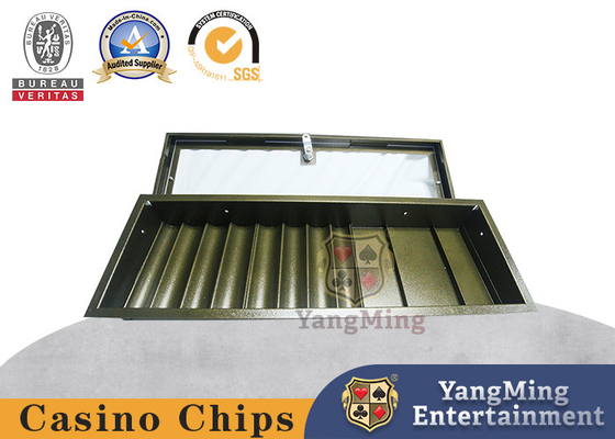 บรอนซ์ 11 กริดโลหะเหล็กชั้นเดียว Baccarat Texas Casino Chip Tray